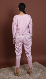 Lavender Samrina Chikankari Jacket with Pants